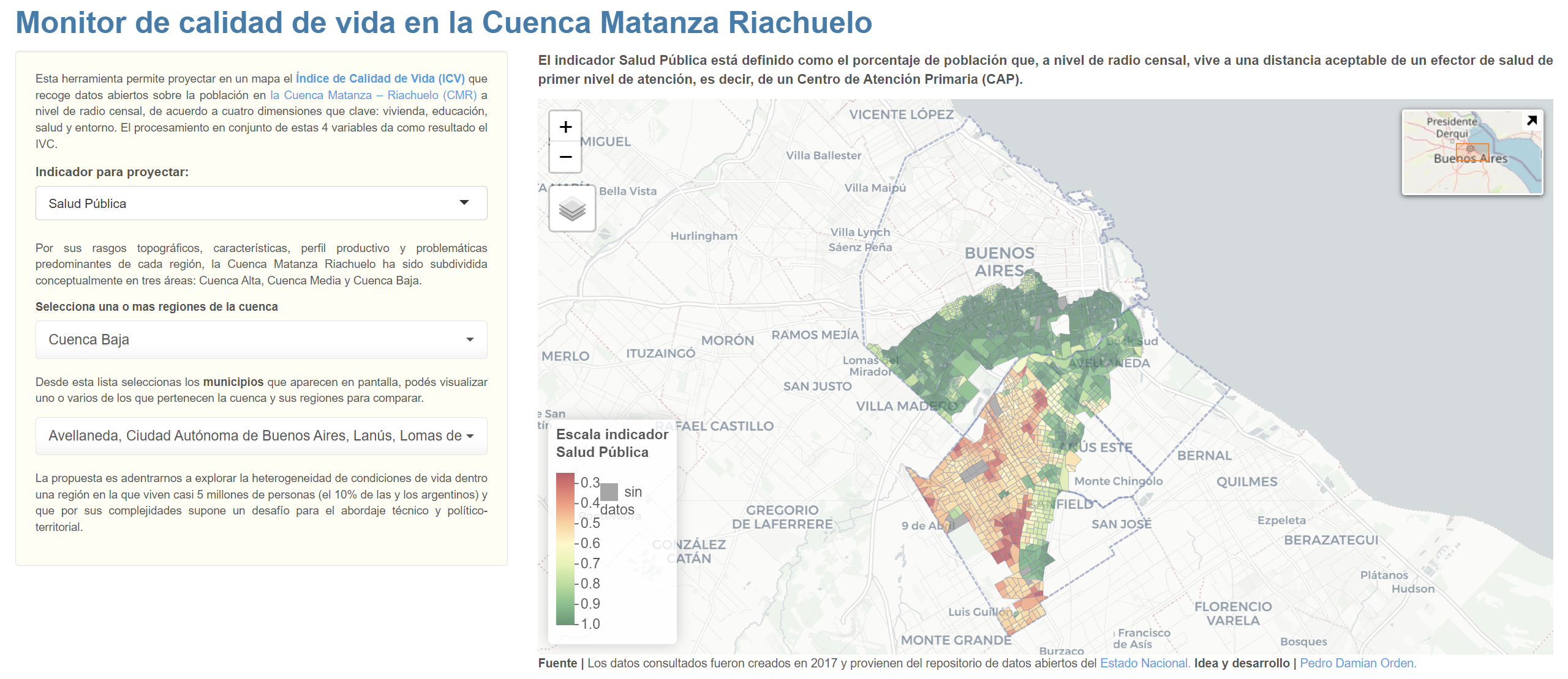 Dashboard: Condiciones de vida en la Cuenca Matanza Riachuelo